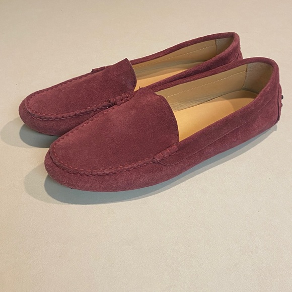 M. GEMI THE FELIZE SUEDE DRIVING SHOE MOCCASIN LOAFER BURGUNDY WOMENS SZ 39 - Picture 5 of 14
